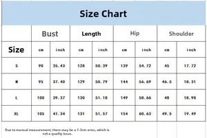 Tableau des tailles détaillé pour combinaison ample à col en V pour femmes S à XL