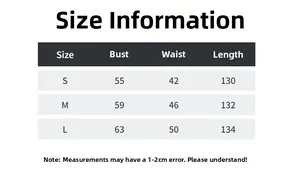 Detailed size chart for women's knit dress showing bust and length measurements