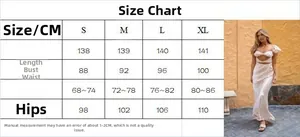 Tableau des tailles détaillé pour la robe longue bustier blanche sexy avec laçage