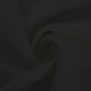 Macro shot of black knitted fabric showing fine texture and soft spiral draping