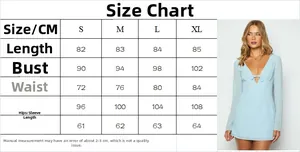 Guide des tailles détaillé pour robe sexy à manches longues et col en V