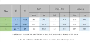 Size chart for V-neck sleeveless A-line dress showing S, M, L dimensions and measurements