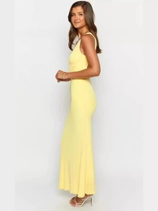 Abito Lungo da Donna Sexy Scollo a V Senza Schienale Senza Maniche Aderente a Sirena Elegante Tinta Unita Stampa Tigre per Feste e Vacanze