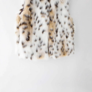 Damen-Weste mit Leopardenmuster aus Kunstpelz, ärmellos mit weicher Tierfell-Textur