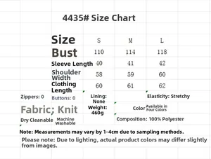 Größentabelle für Strickpullover mit Maßen für Brust, Ärmel und Länge in Zentimetern