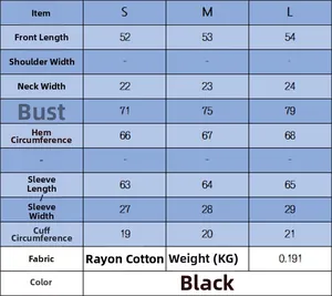 Size chart for slim fit V-neck knit top in mercerized cotton with detailed measurements