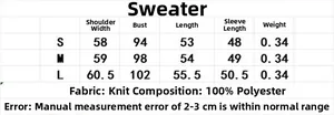 Tabella taglie per cardigan in maglia da donna con misure dettagliate in S, M e L
