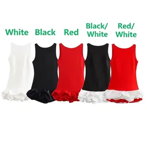 Abito Mini Donna Elegante Senza Maniche Scollo a V Vita Alta Bordo a Volant Tinta Unita Blocco di Colore per Banchetti e Feste