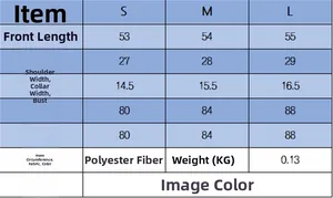 Größentabelle für ärmellose Strickweste mit detaillierten Maßen für die Größen S, M, L