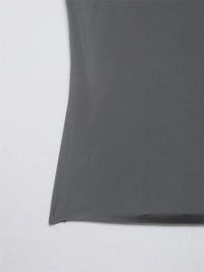 Detail view of charcoal grey camisole showing high-quality stitching and fabric texture