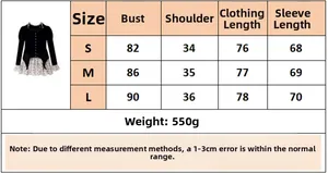 Size chart for velvet floral mini dress showing bust, shoulder, and length in cm