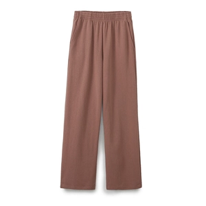 Klassische dunkelbraune doppelseitige Baumwoll-Hose mit weitem Bein und Gummibund
