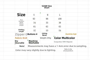 Tableau des tailles détaillé avec dimensions S, M, L pour ce haut à manches longues