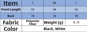 Size chart for women's rib knit tank top showing S, M, L dimensions and fabric details