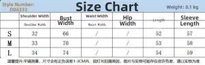 Size chart for slim fit long sleeve T-shirt showing bust, shoulder, and sleeve length