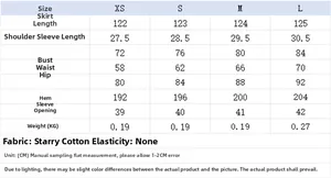 Detailed size chart for ruched waist dress including length, bust, and waist measurements