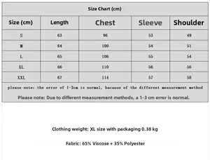 Detailed size chart for V-neck cable knit sweater with length, chest, and sleeve measurements