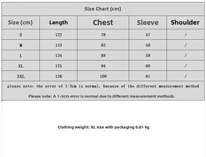 Comprehensive size chart for women long sleeve cable knit dress in S to XXL measurements