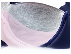 Macro detail of breathable mesh fabric and cotton lining inside the wireless bra cup