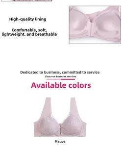 Dettaglio del reggiseno in pizzo rosa antico con fibbia frontale e fodera