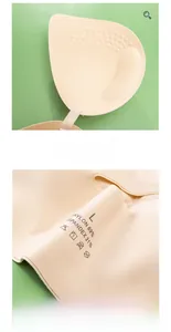 Detail of breathable massage bra pads and seamless fabric with 69% nylon and 31% spandex