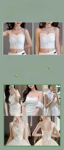 Detailed white lace bandeau bra showing scalloped edges and versatile strapless styling options