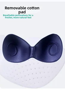 Detail view of removable butterfly cup pads with breathable perforated design