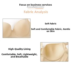 Detail view of the soft breathable lining and smooth fabric texture of this beige bra