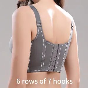 Women's full cup plus size bra with 6 rows of 7 hooks for beautiful back shaping