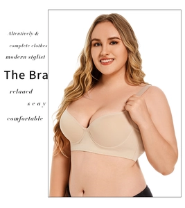 Front view of seamless wireless bra with wide straps for comfort and lifting support