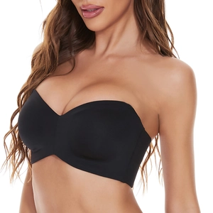 Women Strapless Seamless Underwire Bra Unpadded Breathable Push Up Bandeau Detachable Straps Multiway Invisible Lingerie