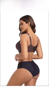 Detailed side view of front-closure lace bra with wide straps and supportive wings
