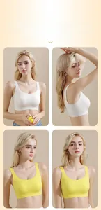 Détails du soutien-gorge sans couture avec bonnets oreilles de lapin en blanc et jaune