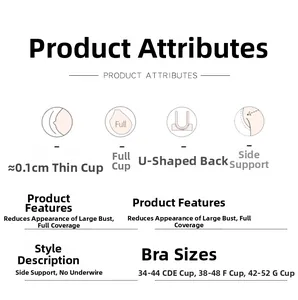 Detail showing 0.1cm ultra-thin full cup bra with U-shaped back for large sizes