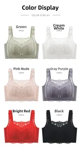 Lace full coverage bras in six colors featuring floral embroidery and bow details