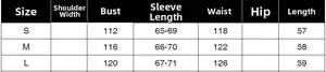 Detailed size chart for the elegant spring design blouse showing S, M, and L dimensions