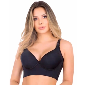 Nahtloser Glättungs-BH Mit Memory-Draht Push-up Seitenunterstützung Breite Träger V-Ausschnitt Verstellbar Damen Komfort Dessous