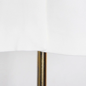 Detailed close-up of white blazer fabric showing premium twill texture and neat stitching