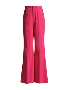 Rosarote Schlaghose mit hoher Taille, schmaler Passform und elegant fallendem Stoff