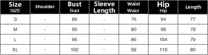 Detailed size chart for elegant sleeveless A-line dress showing bust, waist and hip measurements