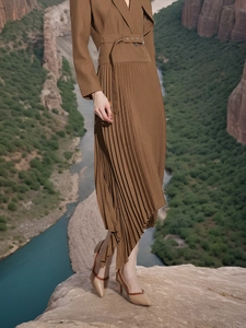 Women High Waist Irregular Pleated Skirt Asymmetric Hem Solid Color Long Skirt Commuter Style Elegant Fashion Bottoms
