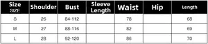 Detailed size chart for retro sleeveless pleated top showing S, M, L measurements