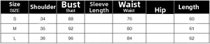 Detailed size chart for sleeveless vest top with shoulder, bust, waist, and length specs
