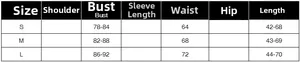Detailed size guide table for sexy ruffled corset top with bust and waist measurements