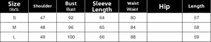 Size chart for slim fit blazer with measurements for shoulder, bust, sleeve, and length