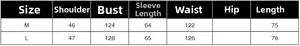 Detailed size chart for women's slim fit blazer with shoulder, bust, and sleeve measurements