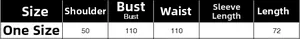 Detailed size chart for minimalist sleeveless top with shoulder, bust, and length measurements