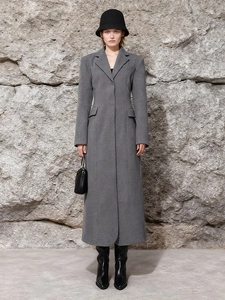 Women's British Style Loose Woolen Coat Elegant Solid Color Lapel Long Sleeve Single Breasted Overcoat Autumn Winter Outerwear