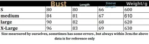 Size chart for long sleeve turtleneck dress from S to XL with detailed measurements