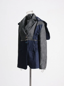 Veste en denim chic avec fermetures éclair amovibles et taille ajustée pour femmes